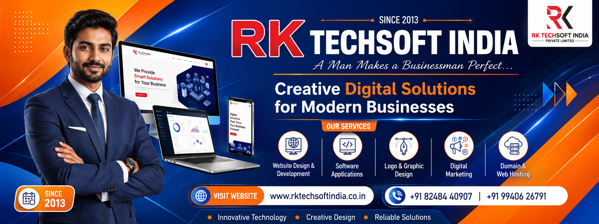 RK Techsoft India – Website Design, Logo Design, Brochure Design, Digital Marketing, Software Application – www.rktechsoftindia.co.in