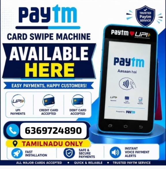 Paytm Machine Sales and Service | Monthly Rent FREE – Call 6369724890
