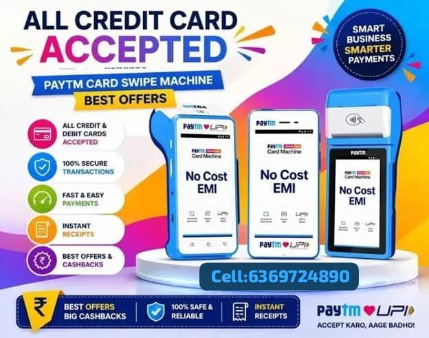 Paytm Machine Sales and Service | Monthly Rent FREE – Call 6369724890